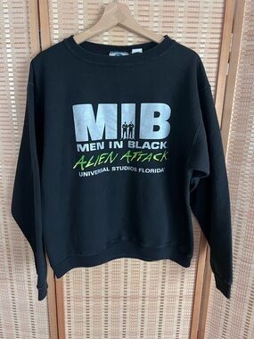 Men in Black Alien Attack Universal Studios VINTAGE Sweatshirt Sz M Y2K
